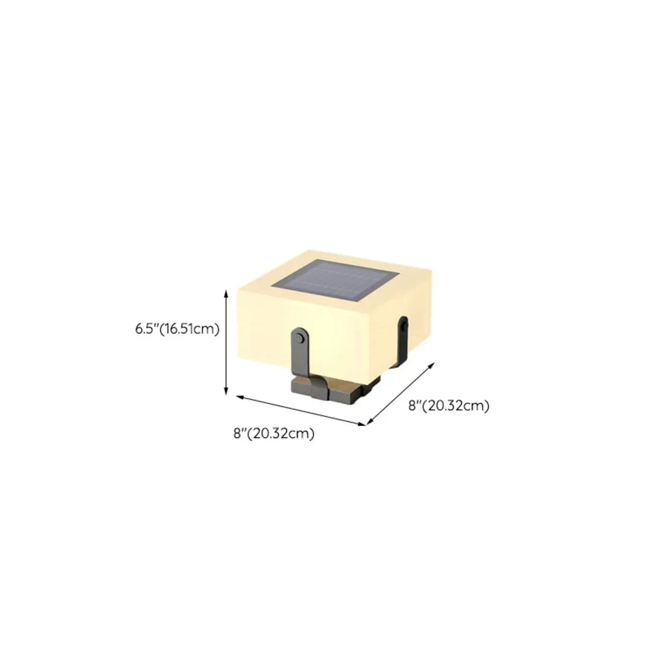 Modern Metal Bracket Solar White Cube Outdoor Post Lights