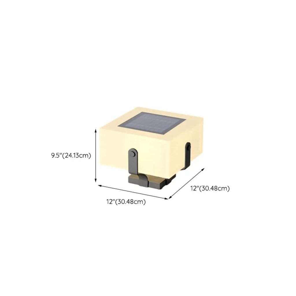 Modern Metal Bracket Solar White Cube Outdoor Post Lights