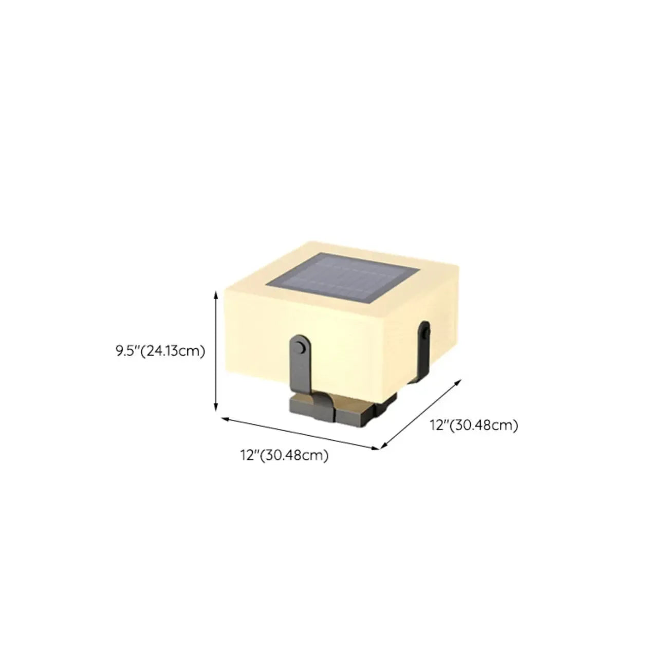 Modern Metal Bracket Solar White Cube Outdoor Post Lights