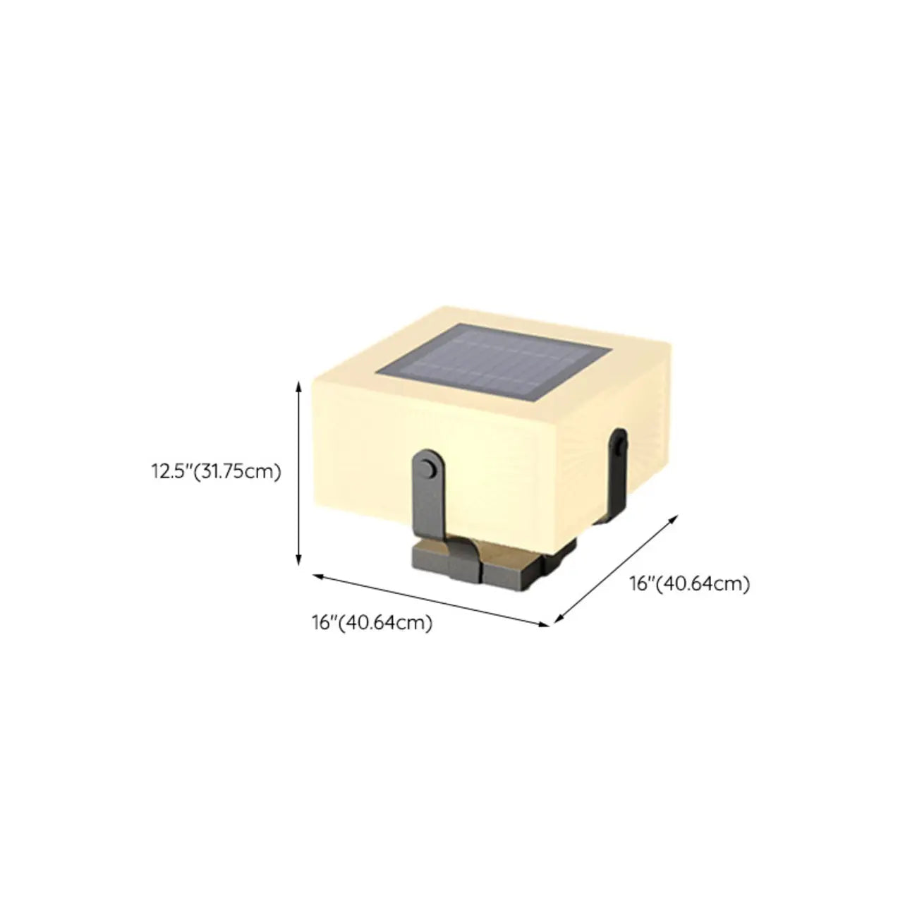 Modern Metal Bracket Solar White Cube Outdoor Post Lights
