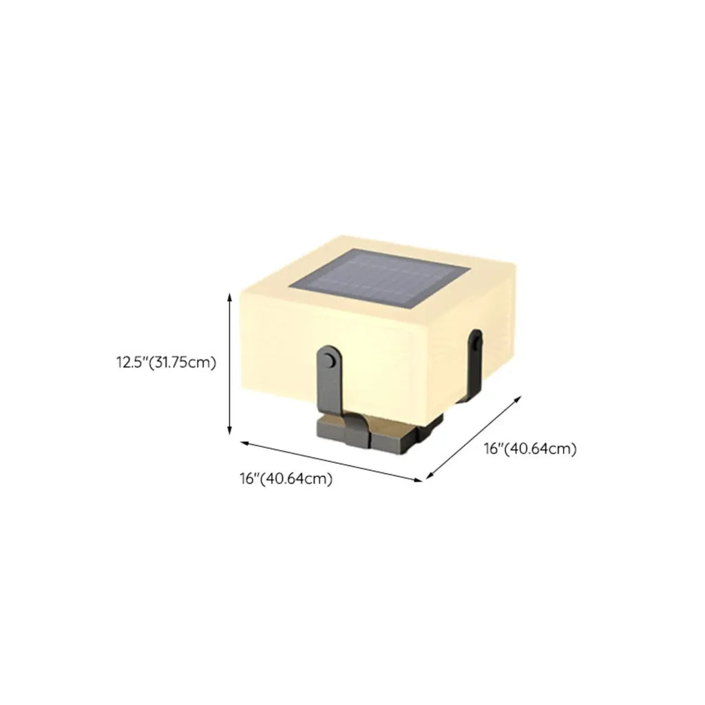 Modern Metal Bracket Solar White Cube Outdoor Post Lights