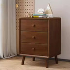Modern Wooden Nightstand with 3 Storage Drawers