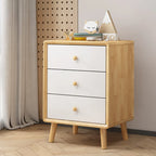 Modern Wooden Nightstand with 3 Storage Drawers