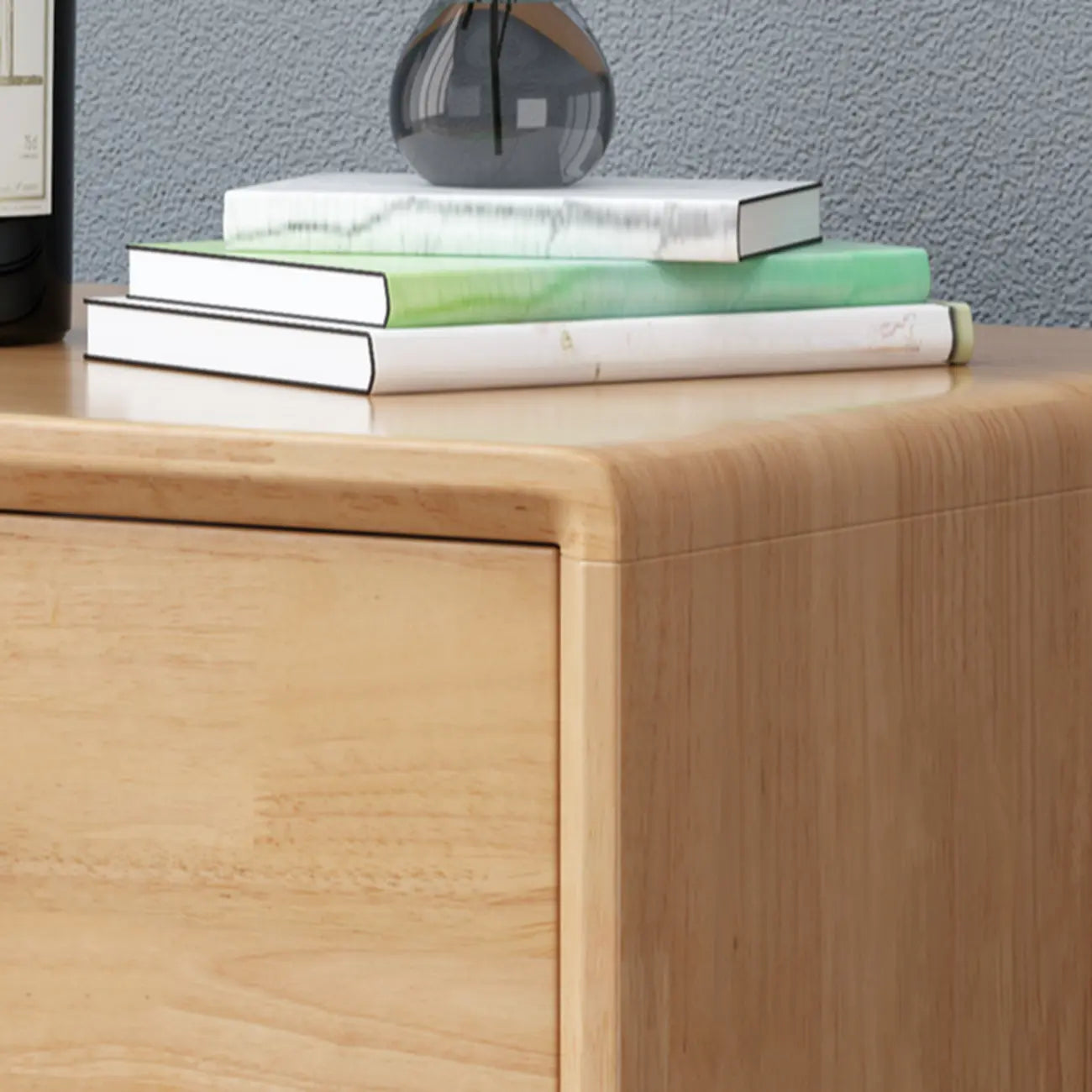 Modern Wooden Nightstand with 3 Storage Drawers