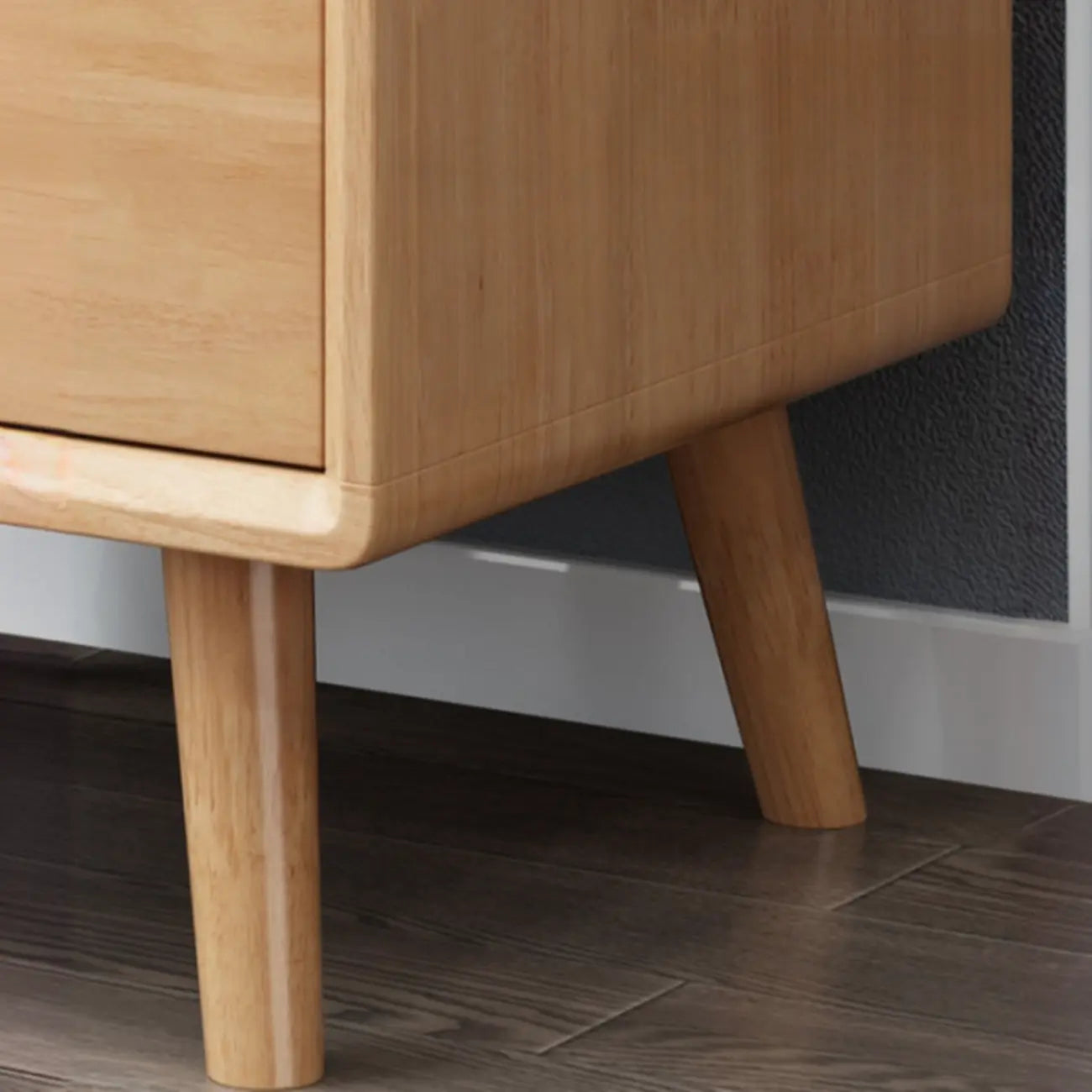 Modern Wooden Nightstand with 3 Storage Drawers
