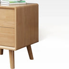 Modern Wooden Nightstand with 3 Storage Drawers