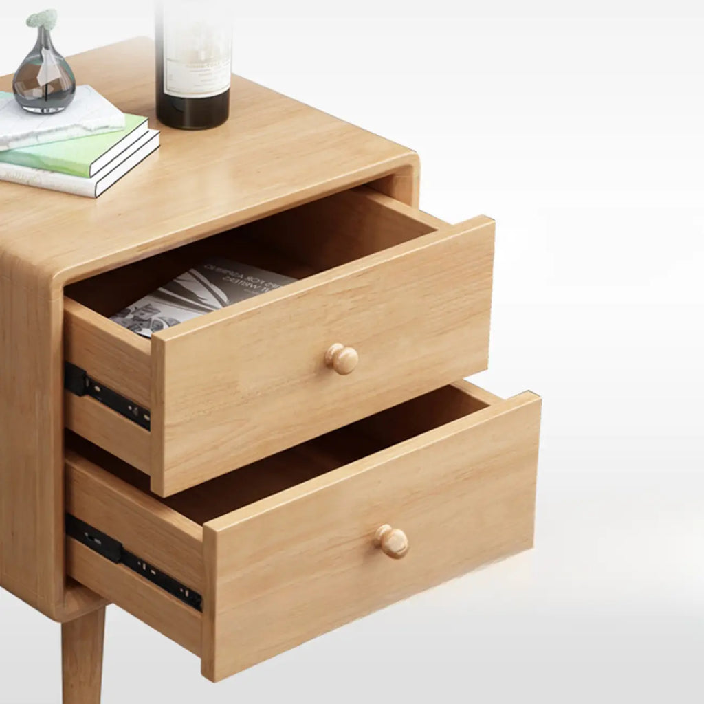 Modern Wooden Nightstand with 3 Storage Drawers
