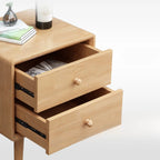 Modern Wooden Nightstand with 3 Storage Drawers