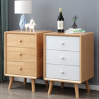Modern Wooden Nightstand with 3 Storage Drawers