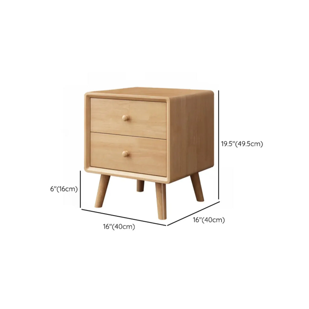 Modern Wooden Nightstand with 3 Storage Drawers