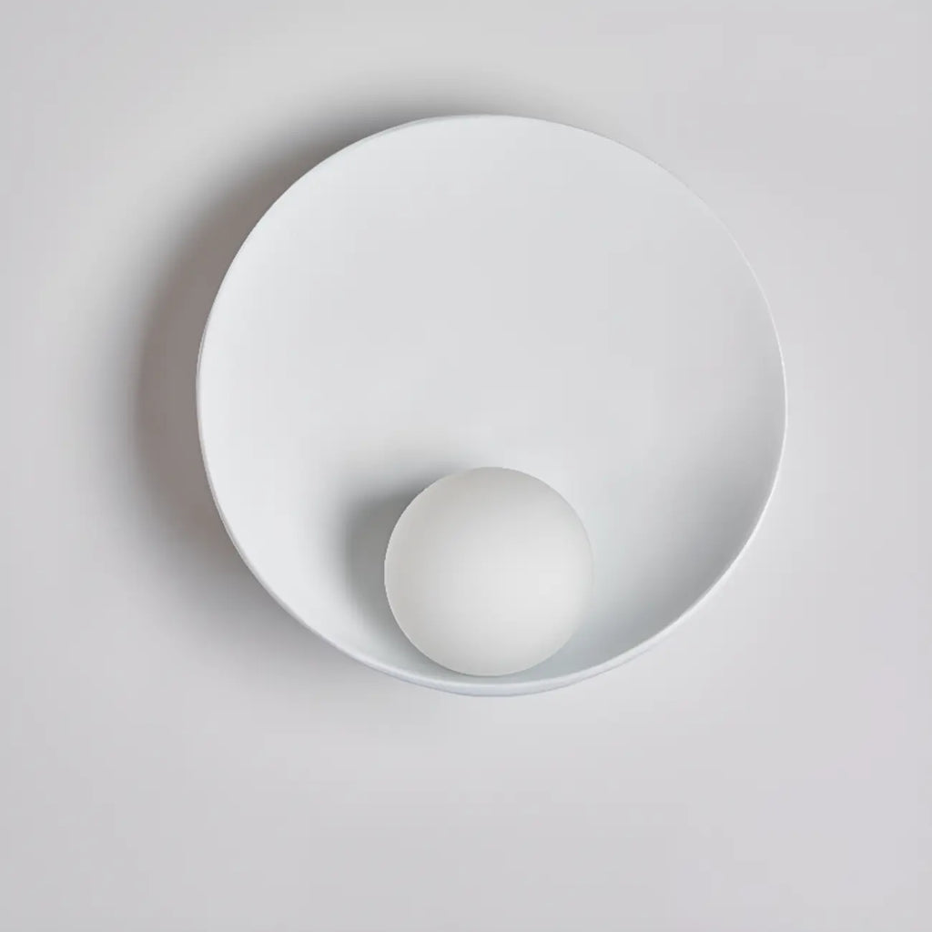 Modern Wood White Concave Wall Sconce