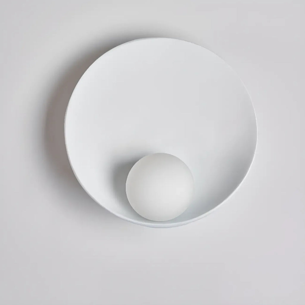 Modern Wood White Concave Wall Sconce