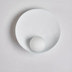 Modern Wood White Concave Wall Sconce
