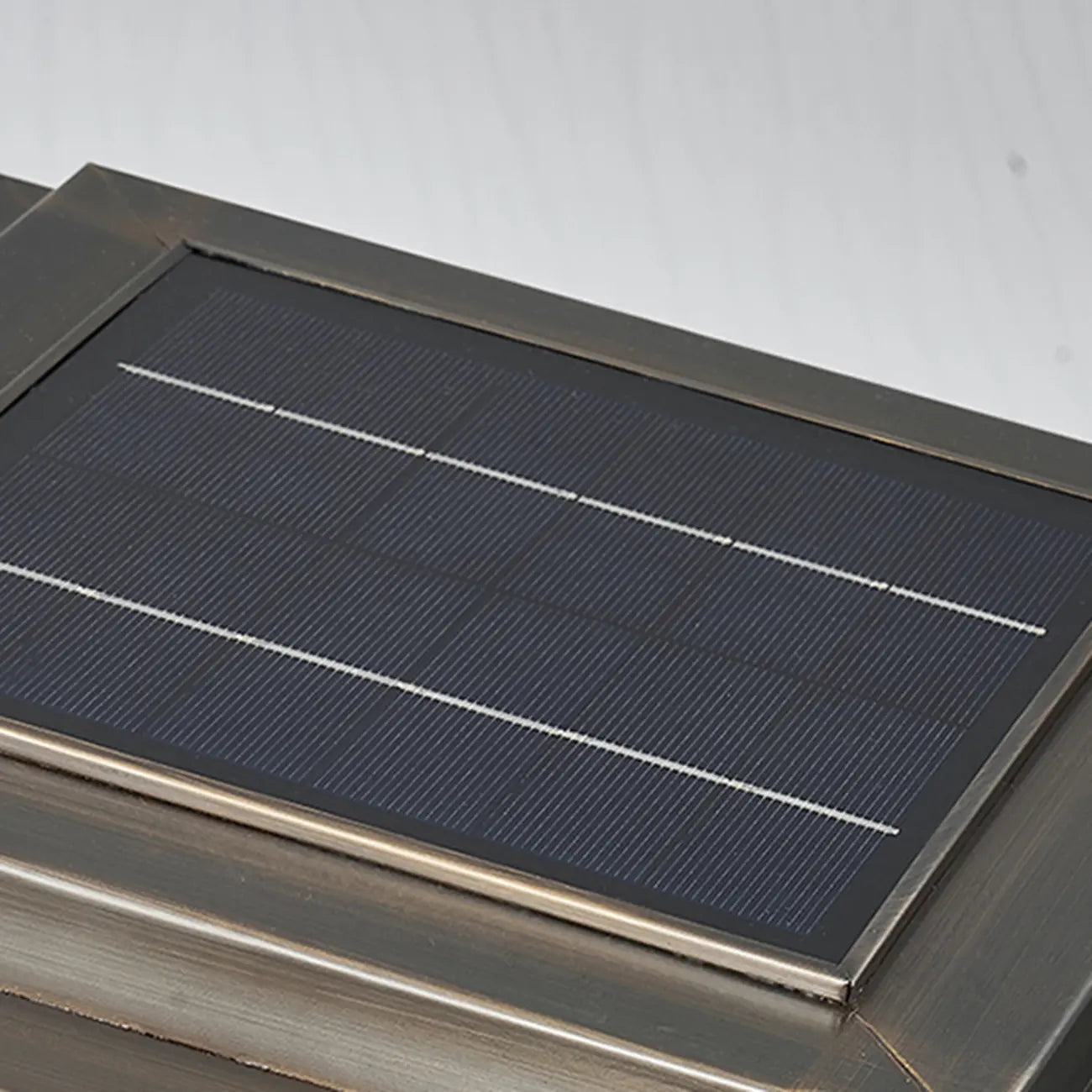 Modern Bronze Patterned Square Solar Outdoor Post Lights