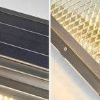 Modern Bronze Patterned Square Solar Outdoor Post Lights