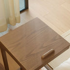 Scandinavian Wooden Flip-Top C-Shaped Side Table with Wheels