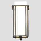 Modern Outdoor Wall Light Rectangle Black Metal Glass Shade