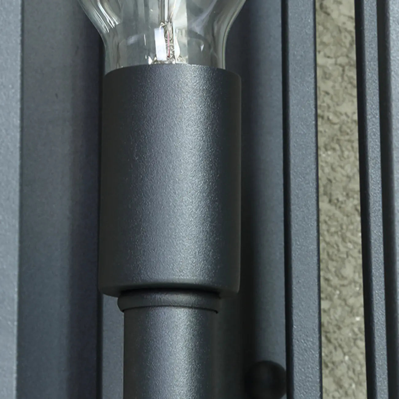 Modern Outdoor Wall Light Rectangle Black Metal Glass Shade