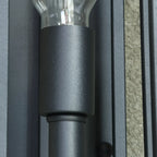 Modern Outdoor Wall Light Rectangle Black Metal Glass Shade