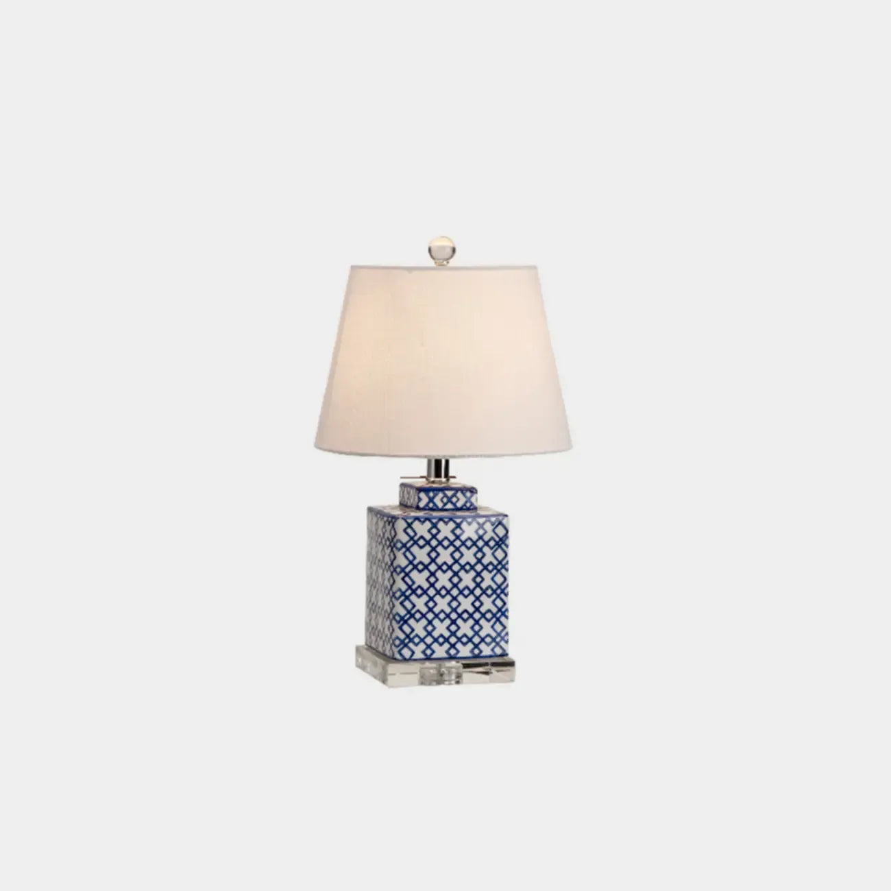 Blue Traditional Ceramic Table Lamp with Fabric Shade