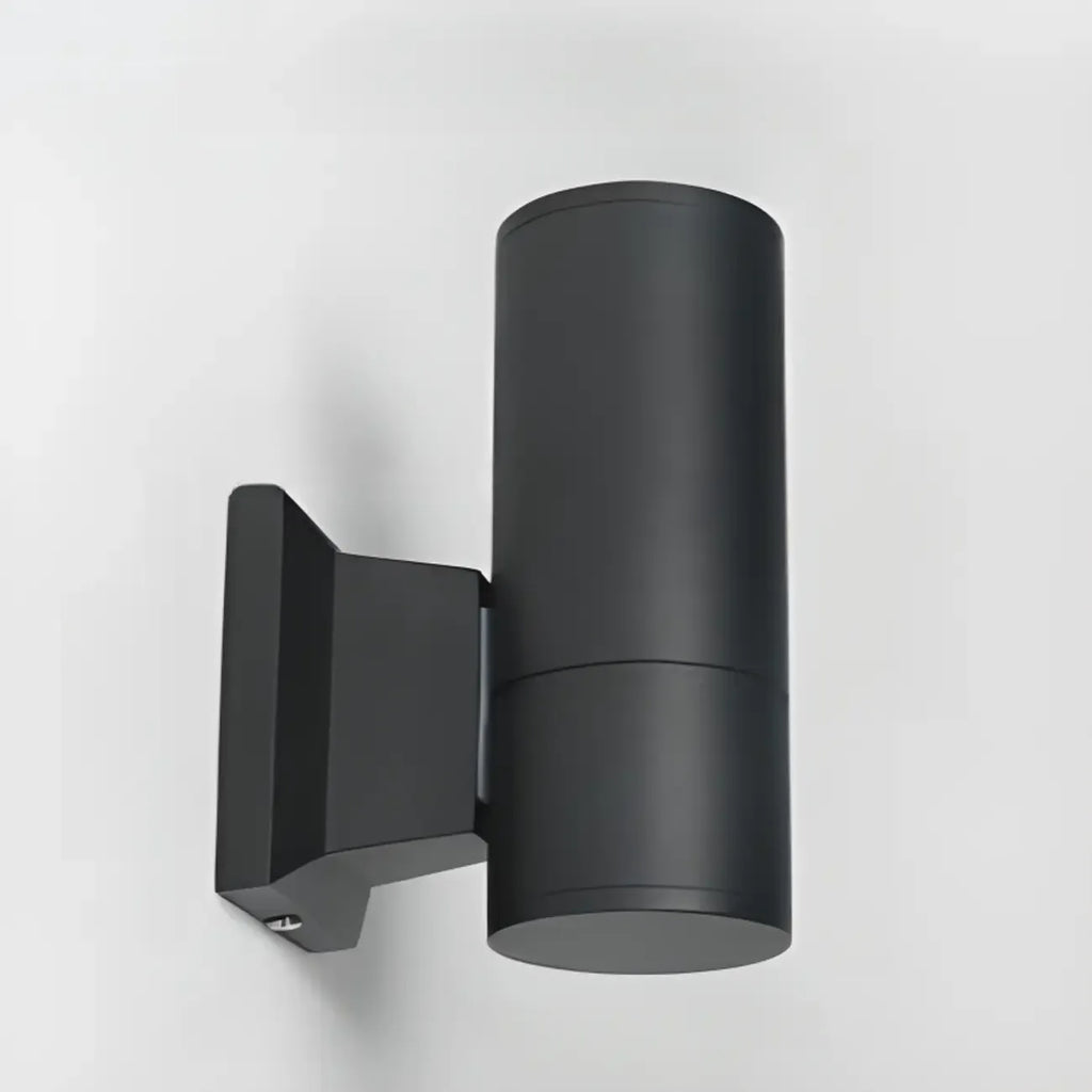Modern Metal Black Cylinder Up Down Outdoor Wall Sconce