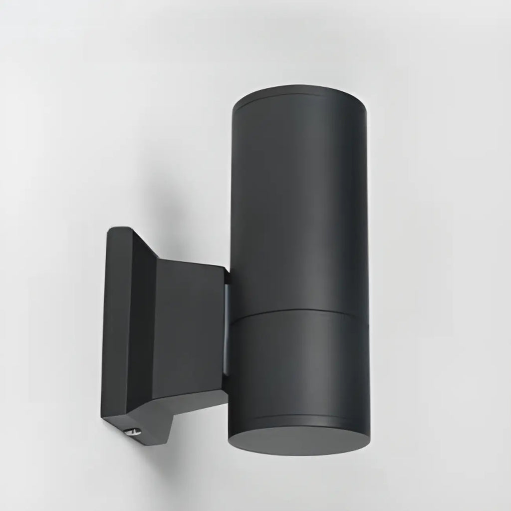 Modern Metal Black Cylinder Up Down Outdoor Wall Sconce