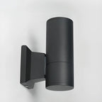 Modern Metal Black Cylinder Up Down Outdoor Wall Sconce