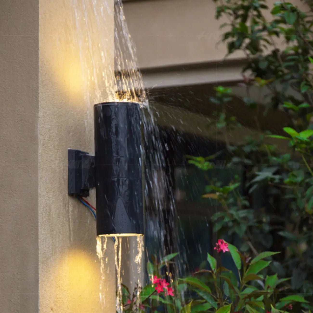 Modern Metal Black Cylinder Up Down Outdoor Wall Sconce