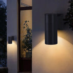 Modern Metal Black Cylinder Up Down Outdoor Wall Sconce