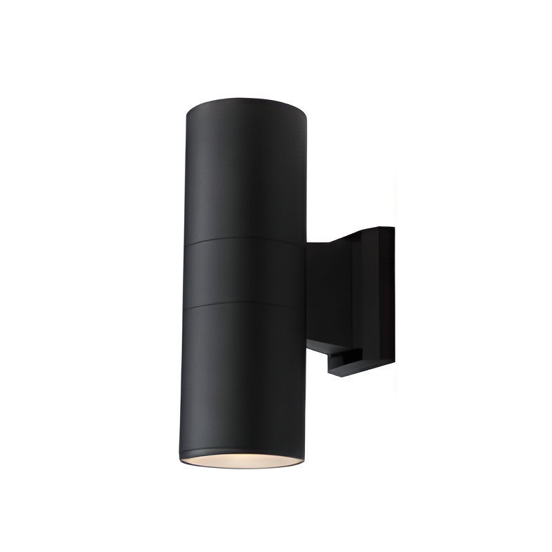Modern Metal Black Cylinder Up Down Outdoor Wall Sconce