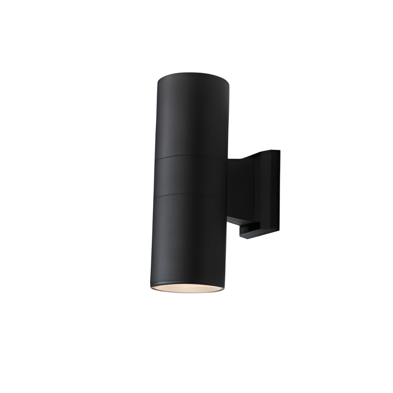 Modern Metal Black Cylinder Up Down Outdoor Wall Sconce