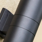Modern Metal Black Cylinder Up Down Outdoor Wall Sconce