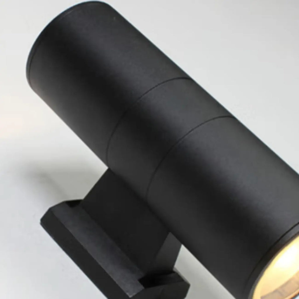Modern Metal Black Cylinder Up Down Outdoor Wall Sconce