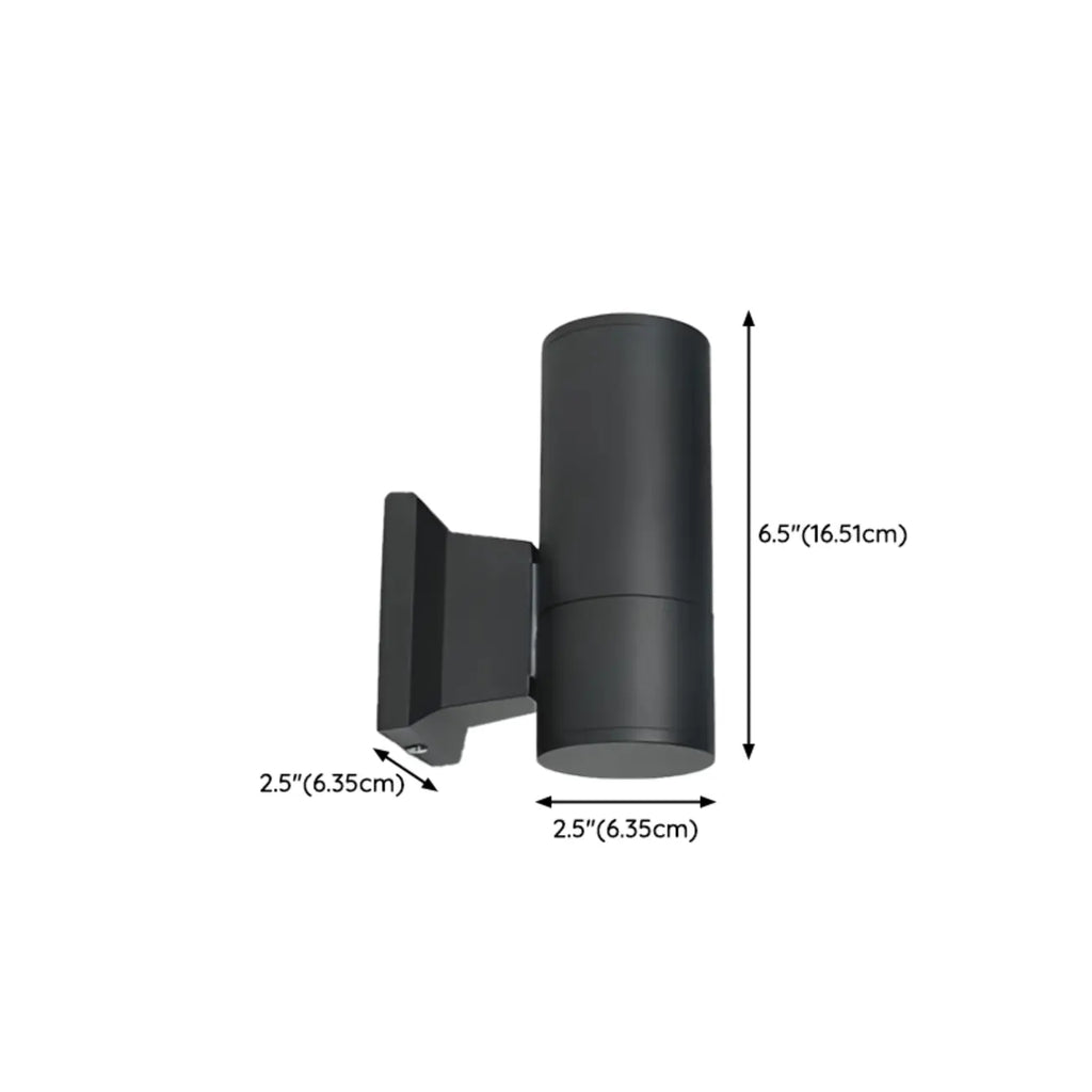 Modern Metal Black Cylinder Up Down Outdoor Wall Sconce