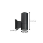 Modern Metal Black Cylinder Up Down Outdoor Wall Sconce