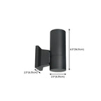 Modern Metal Black Cylinder Up Down Outdoor Wall Sconce