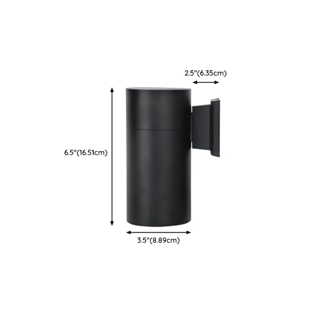 Modern Metal Black Cylinder Up Down Outdoor Wall Sconce