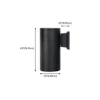 Modern Metal Black Cylinder Up Down Outdoor Wall Sconce