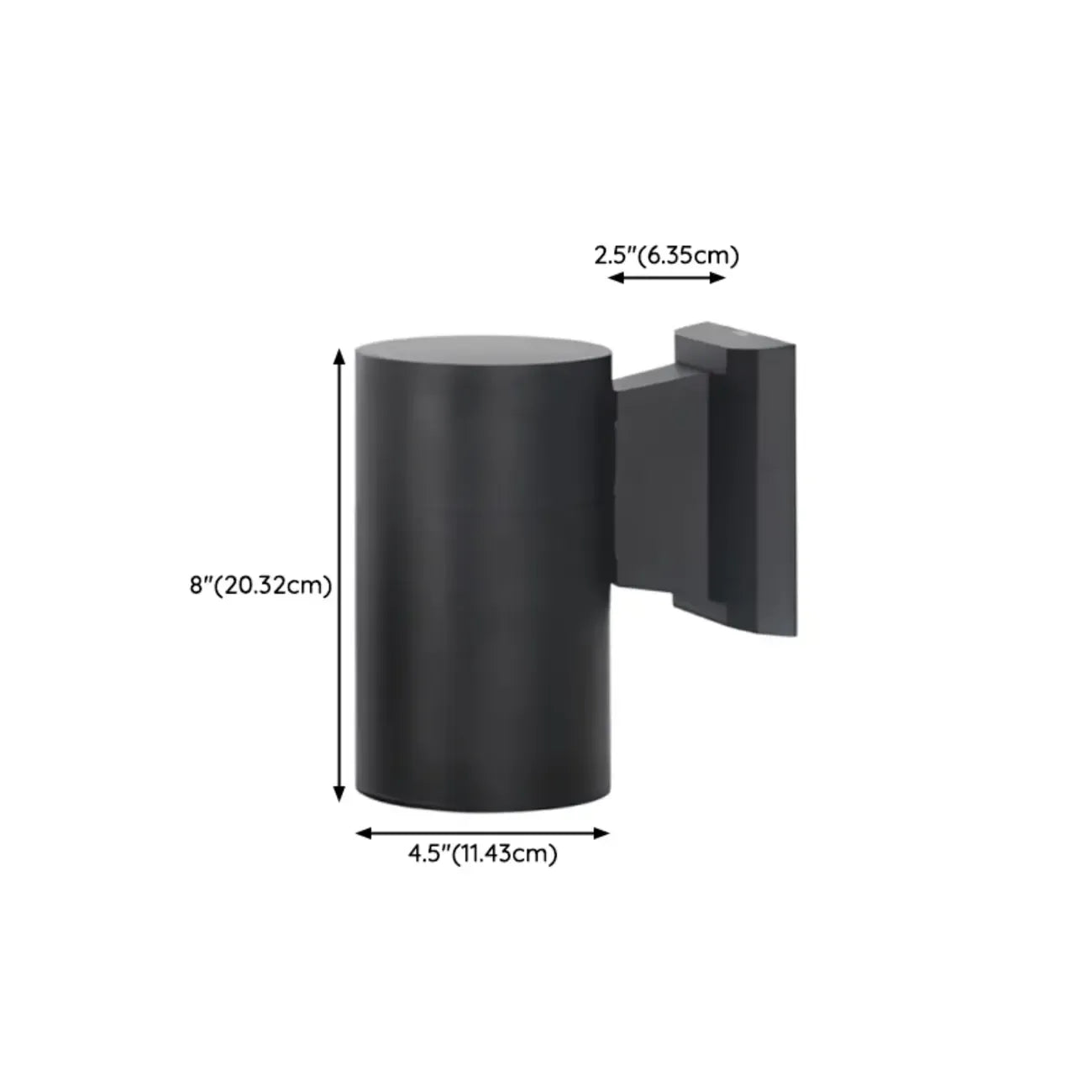Modern Metal Black Cylinder Up Down Outdoor Wall Sconce