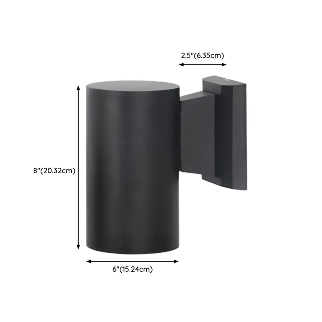 Modern Metal Black Cylinder Up Down Outdoor Wall Sconce