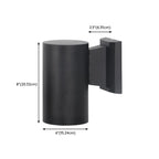 Modern Metal Black Cylinder Up Down Outdoor Wall Sconce