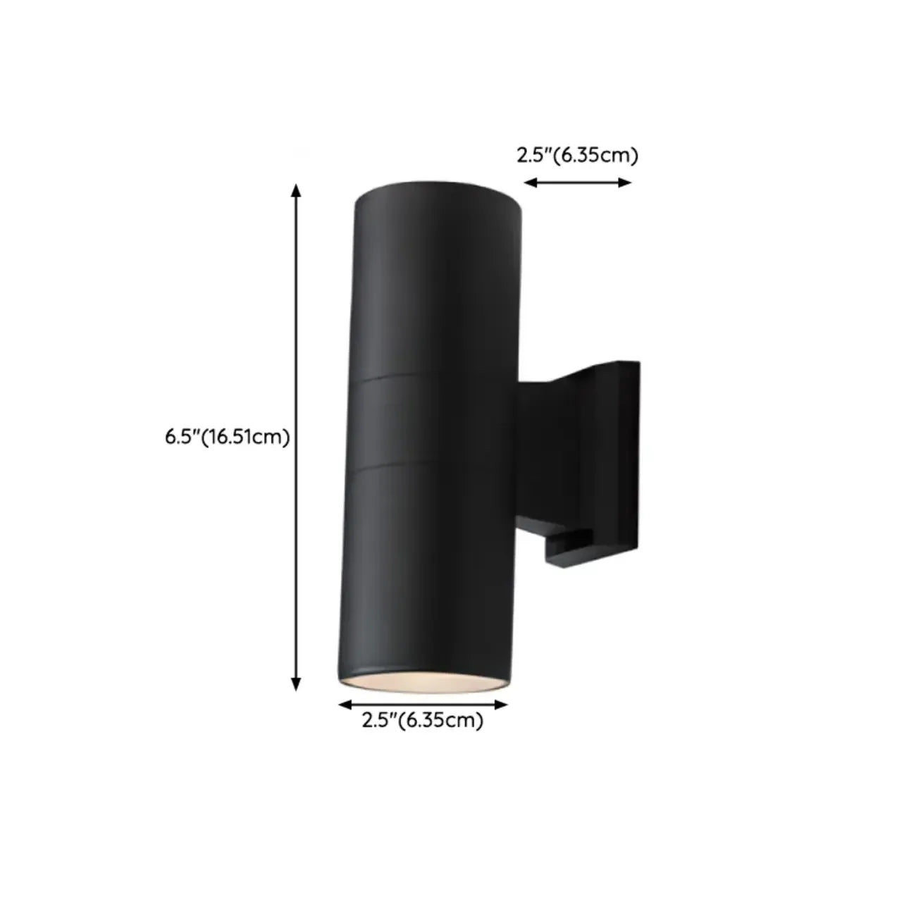 Modern Metal Black Cylinder Up Down Outdoor Wall Sconce