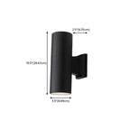 Modern Metal Black Cylinder Up Down Outdoor Wall Sconce