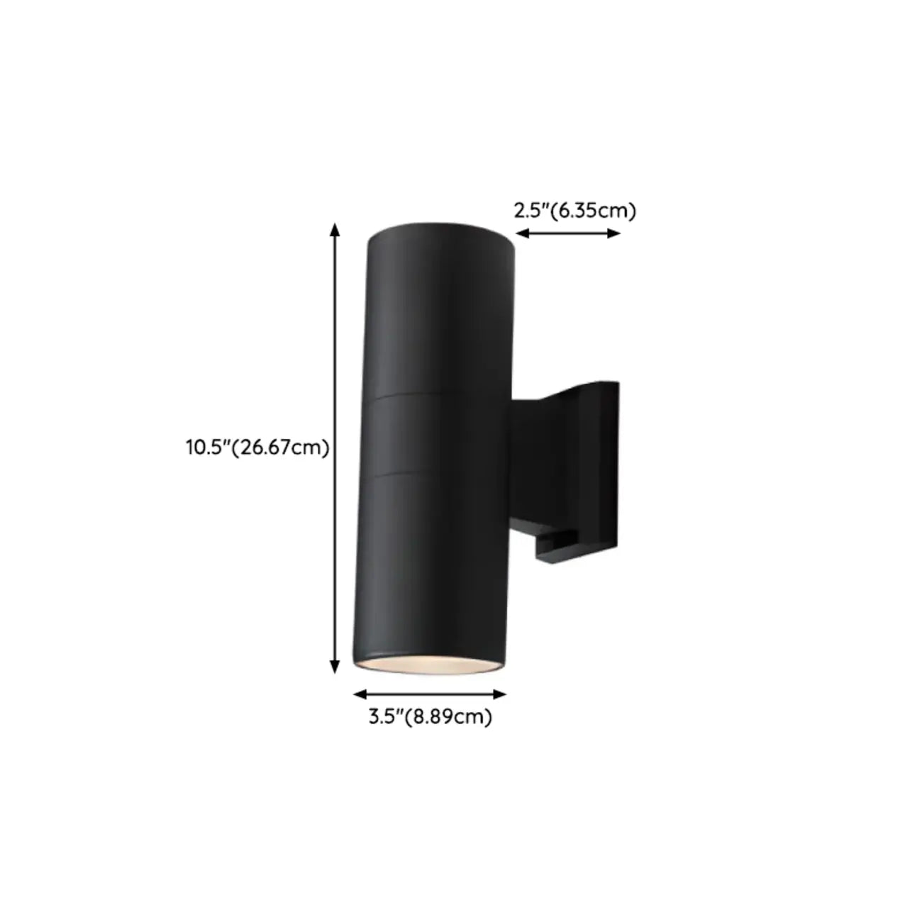 Modern Metal Black Cylinder Up Down Outdoor Wall Sconce