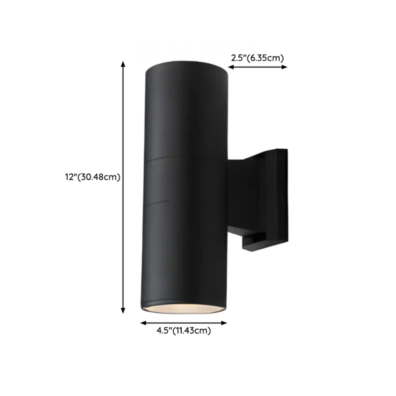 Modern Metal Black Cylinder Up Down Outdoor Wall Sconce