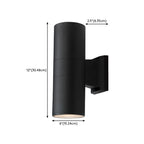 Modern Metal Black Cylinder Up Down Outdoor Wall Sconce