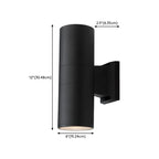 Modern Metal Black Cylinder Up Down Outdoor Wall Sconce