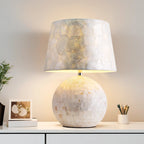 Modern Shell Table Lamp with Geometric Shade
