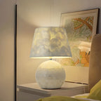 Modern Shell Table Lamp with Geometric Shade
