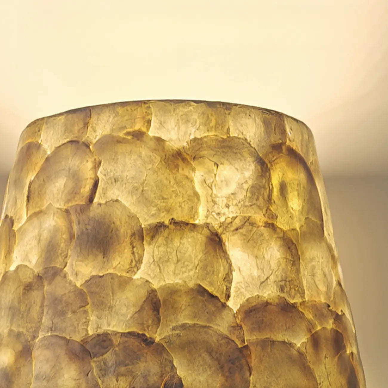 Modern Shell Table Lamp with Geometric Shade